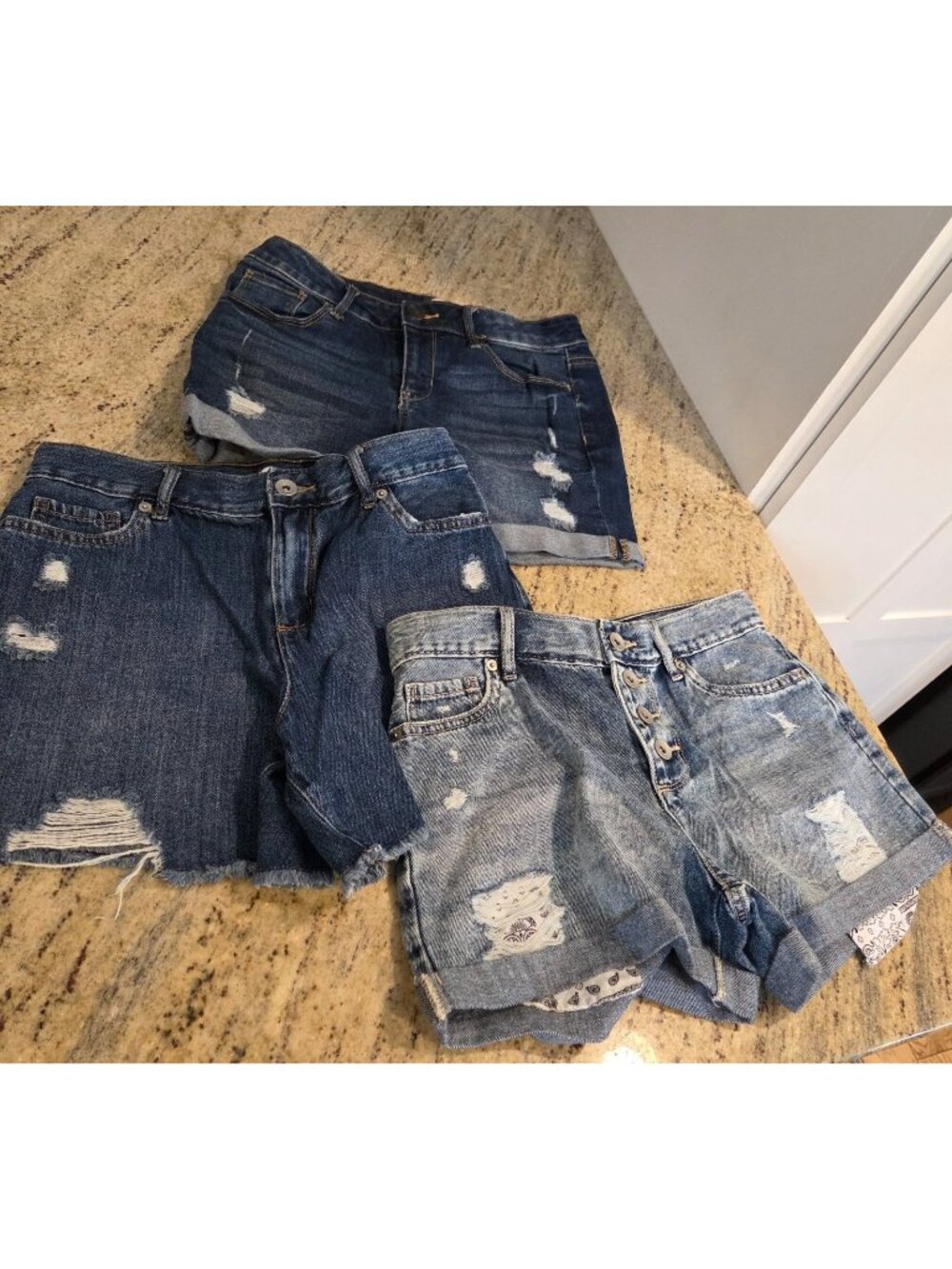 Lot of 3 Girls Blue Jean Shorts Size 14 Sugar & Jade & So Distressed